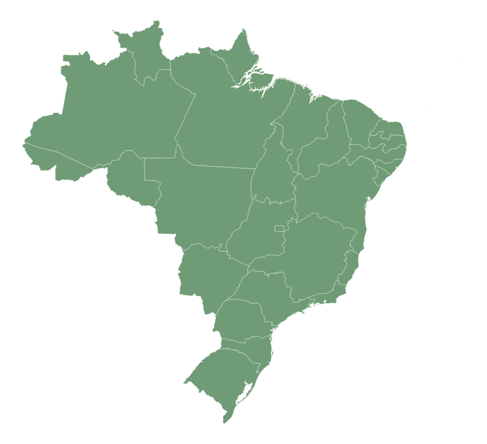 Mapa do Brasil com divisão estadual